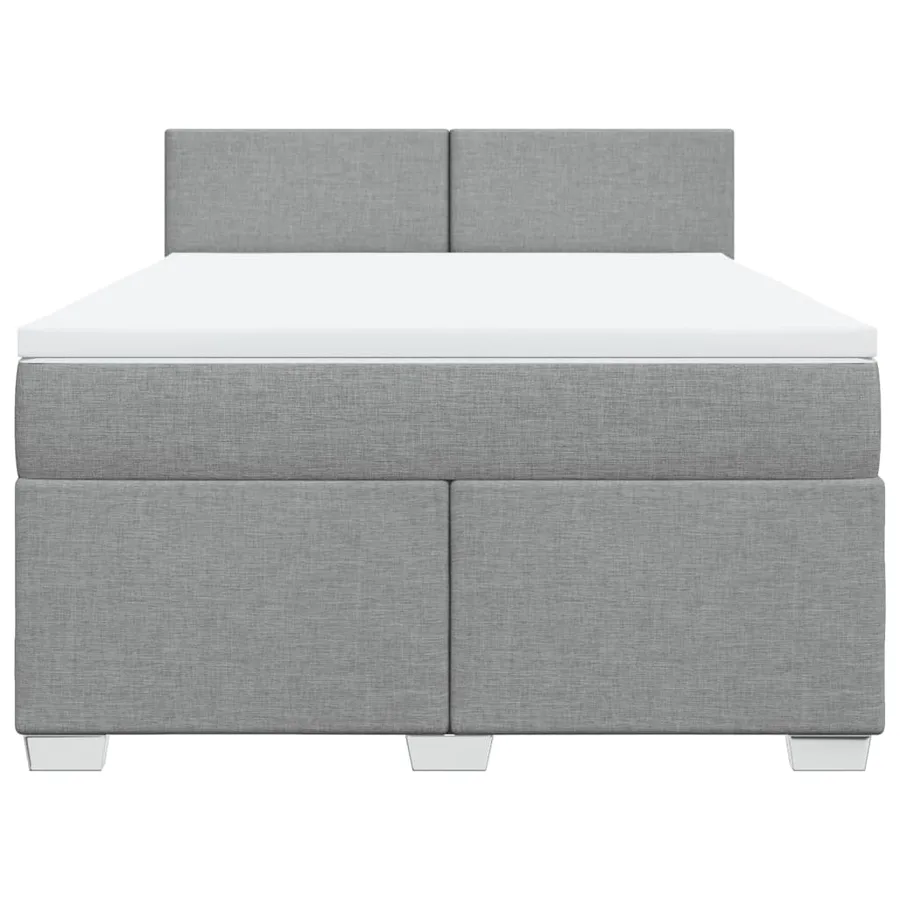 Sommier à lattes de lit avec matelas Gris clair 140x190cm Tissu - 4