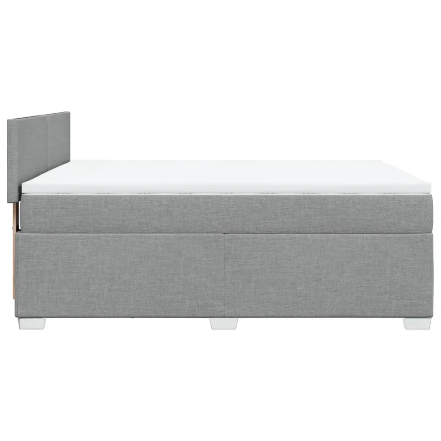 Sommier à lattes de lit avec matelas Gris clair 140x190cm Tissu - 5