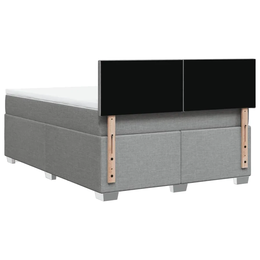 Sommier à lattes de lit avec matelas Gris clair 140x190cm Tissu - 6