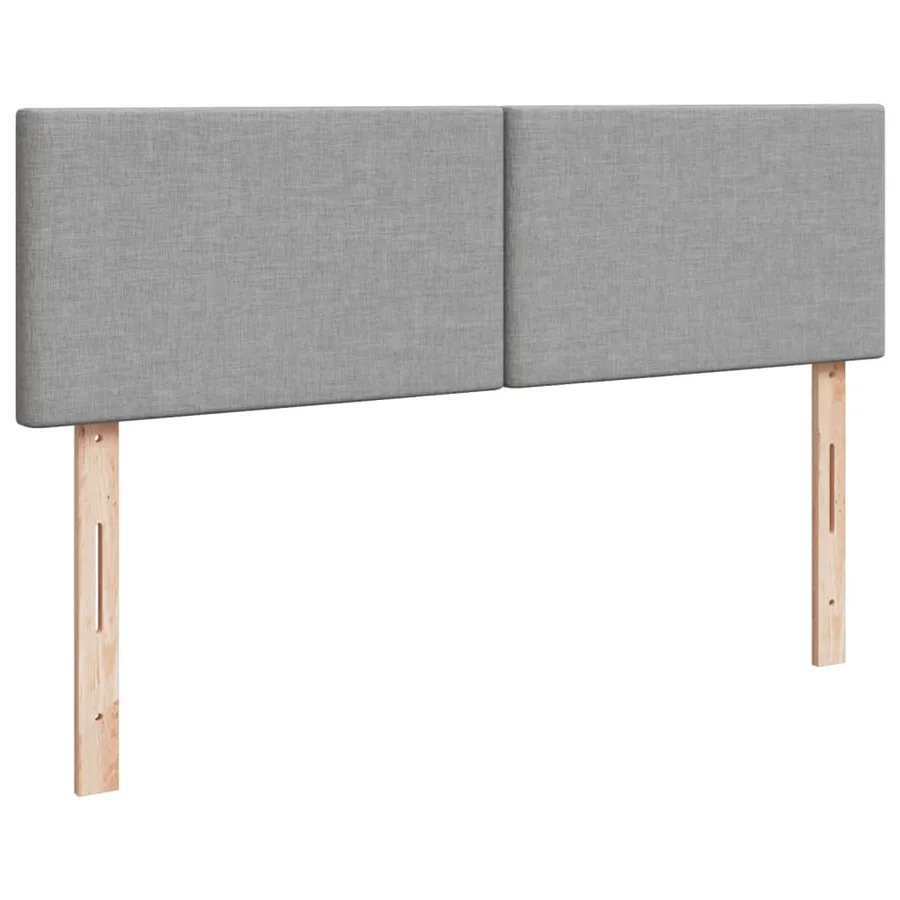 Sommier à lattes de lit avec matelas Gris clair 140x190cm Tissu - 7