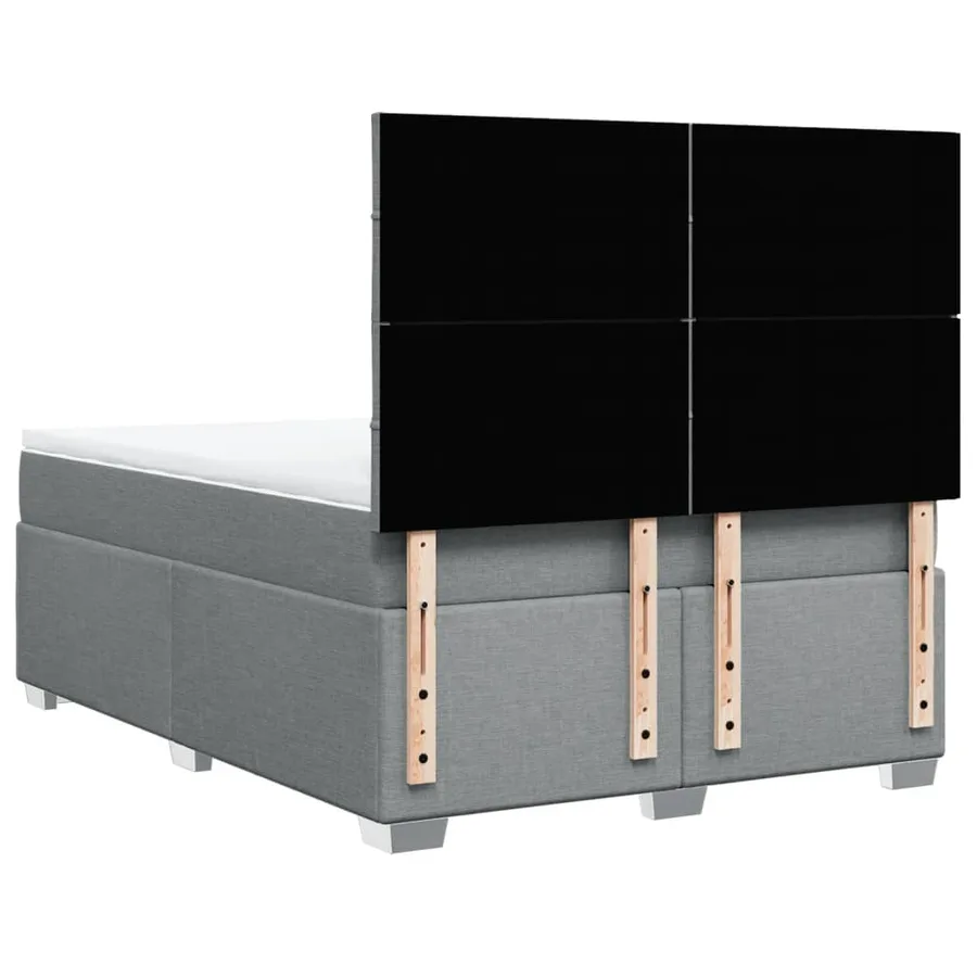 Sommier à lattes de lit avec matelas Gris clair 140x190cm Tissu - 12