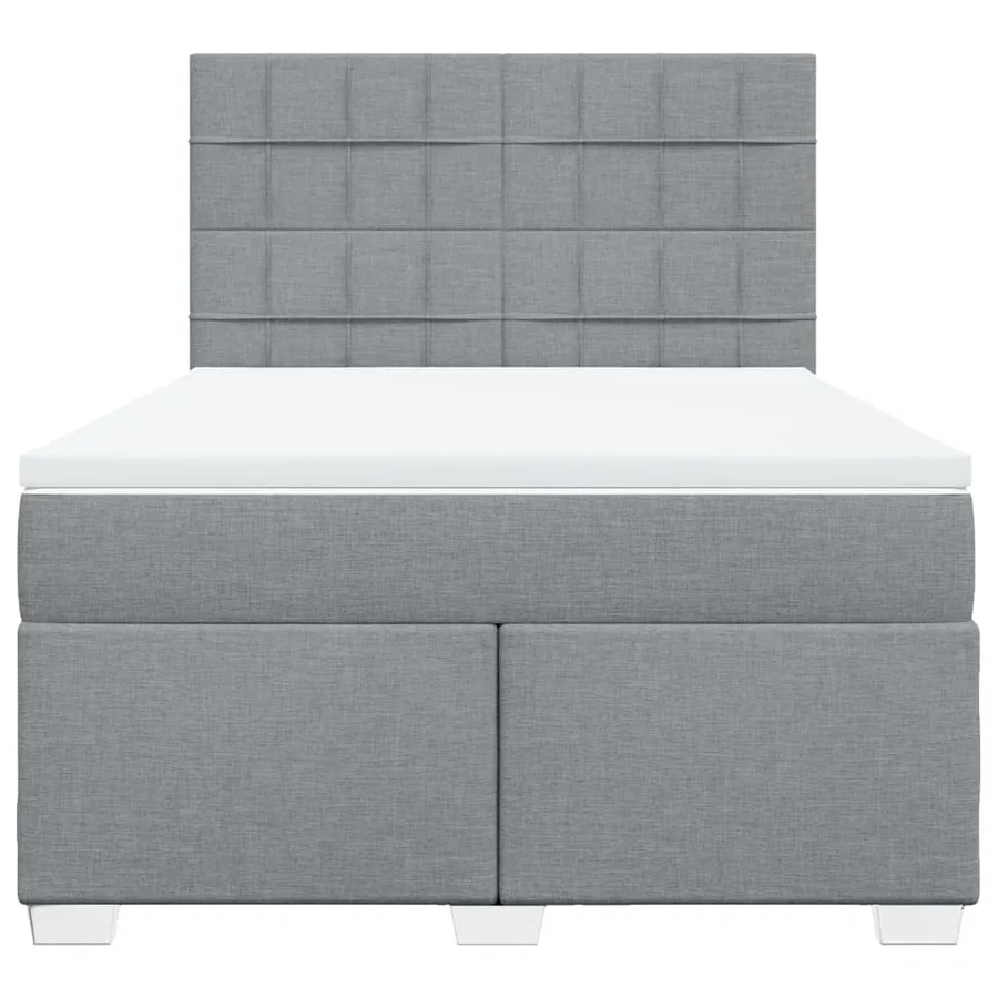 Sommier à lattes de lit avec matelas Gris clair 140x190cm Tissu - 6
