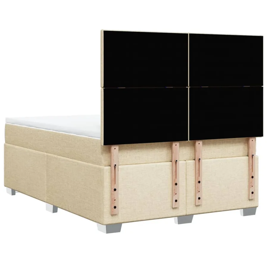 Sommier à lattes de lit avec matelas Crème 140x190 cm Tissu - 12
