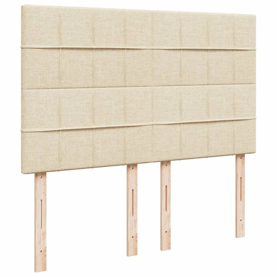 Sommier à lattes de lit avec matelas Crème 140x190 cm Tissu - 7