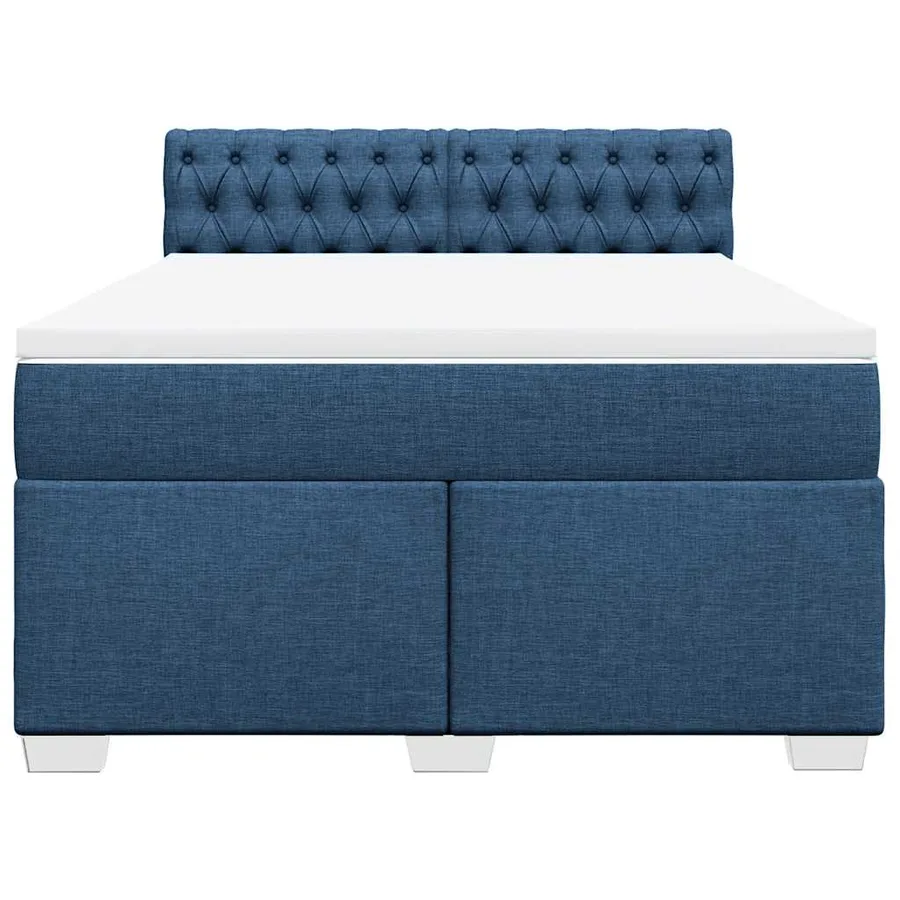 Sommier à lattes de lit avec matelas Bleu 140x190 cm Tissu - 6