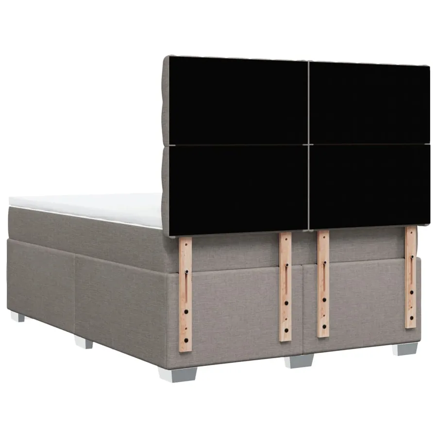 Sommier à lattes de lit avec matelas Taupe 140x190 cm Tissu - 10