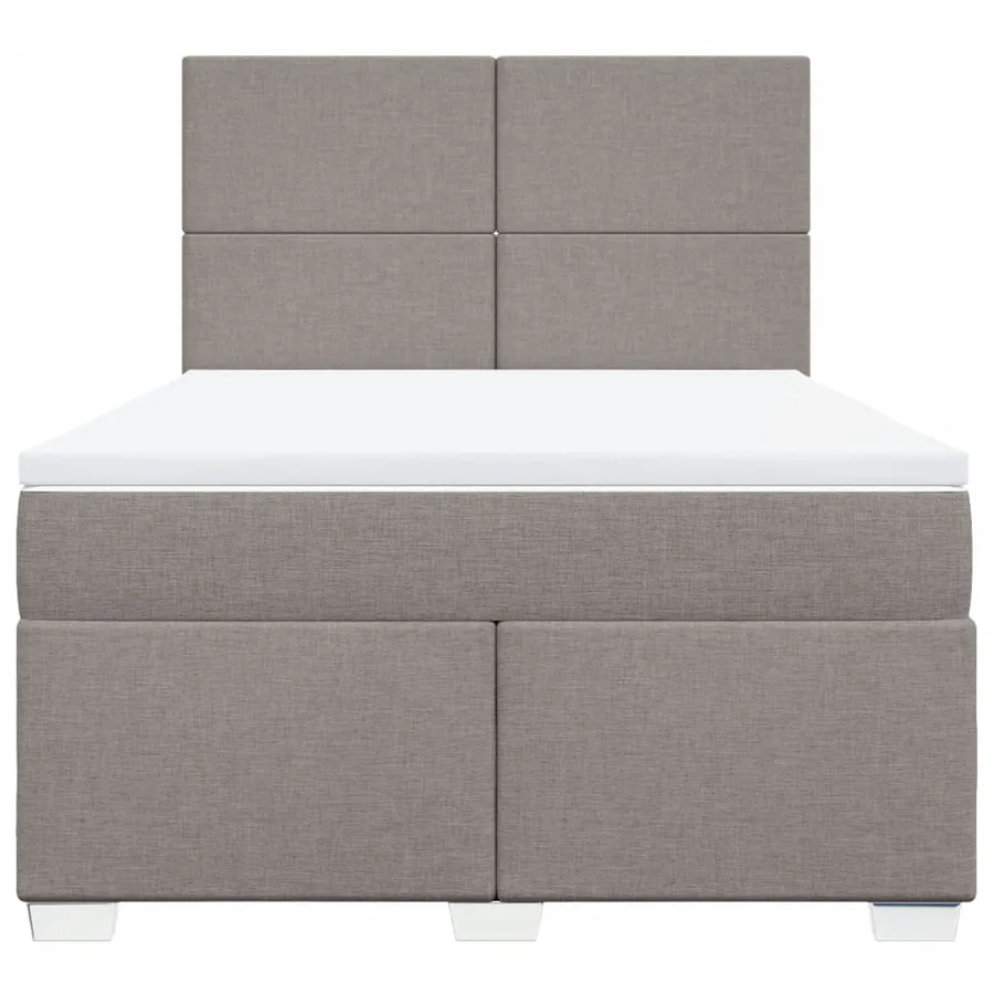 Sommier à lattes de lit avec matelas Taupe 140x190 cm Tissu - 4
