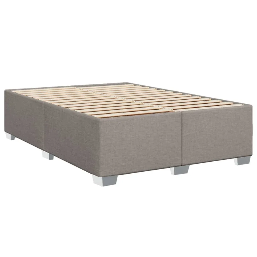 Sommier à lattes de lit avec matelas Taupe 140x190 cm Tissu - 5