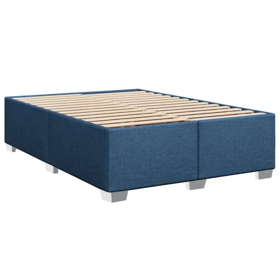 Sommier à lattes de lit avec matelas Bleu 140x190 cm Tissu - 5