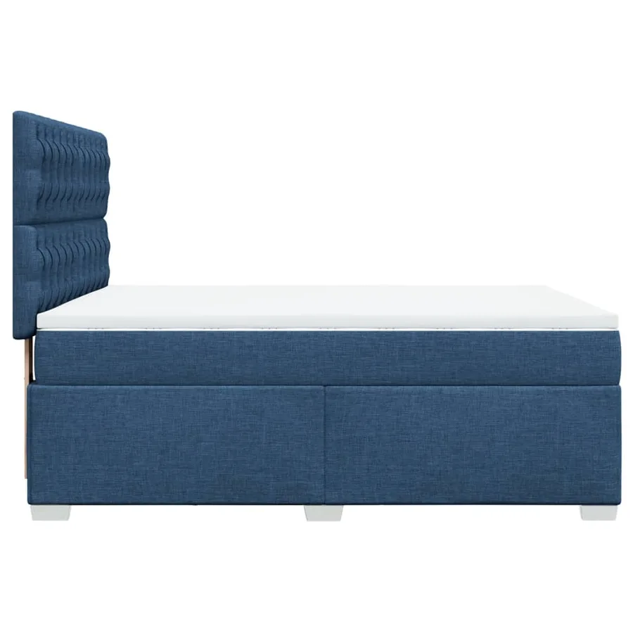 Sommier à lattes de lit avec matelas Bleu 140x190 cm Tissu - 9