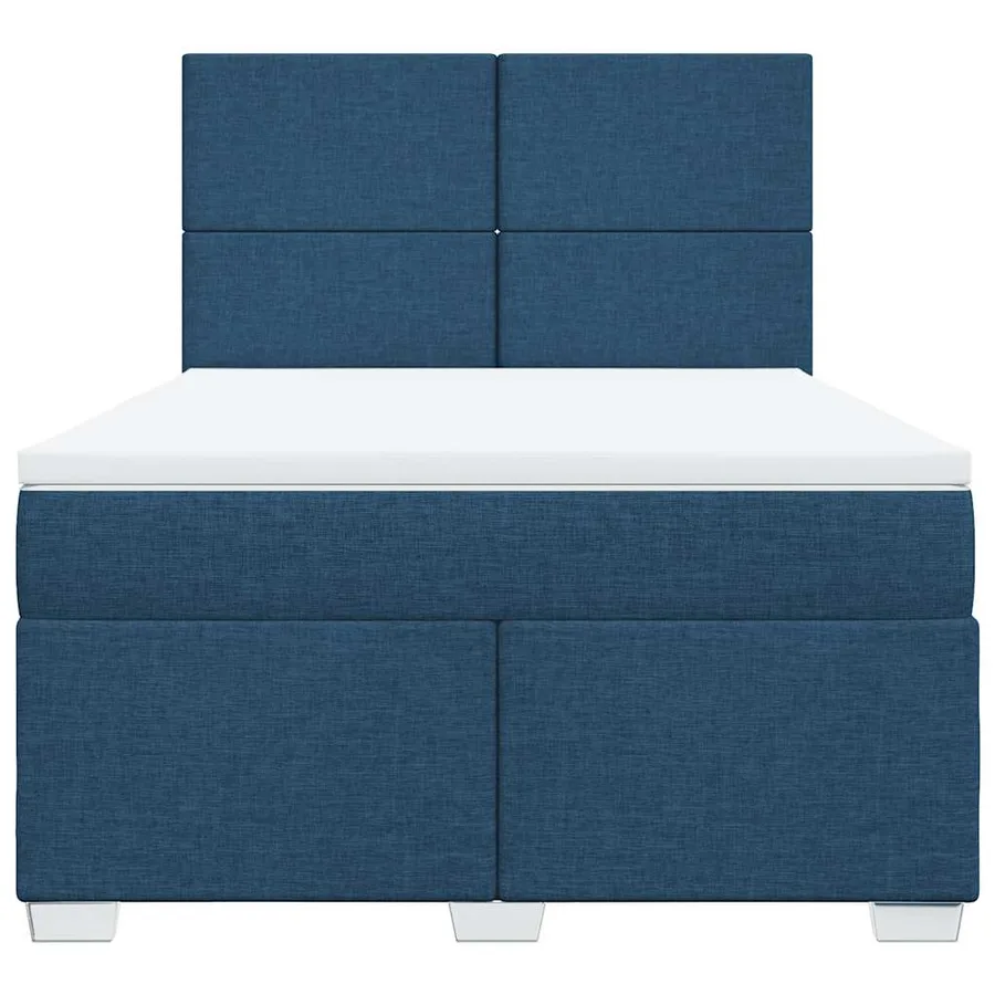 Sommier à lattes de lit avec matelas Bleu 140x190 cm Tissu - 4