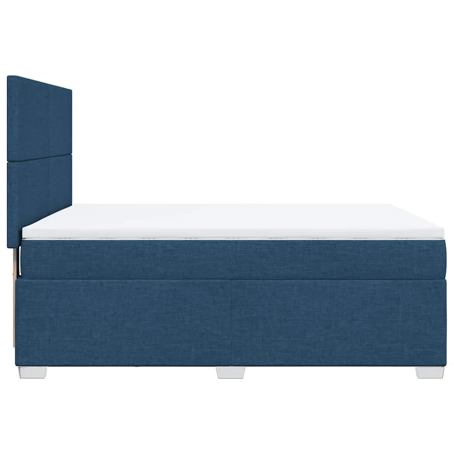 Sommier à lattes de lit avec matelas Bleu 140x190 cm Tissu - 9