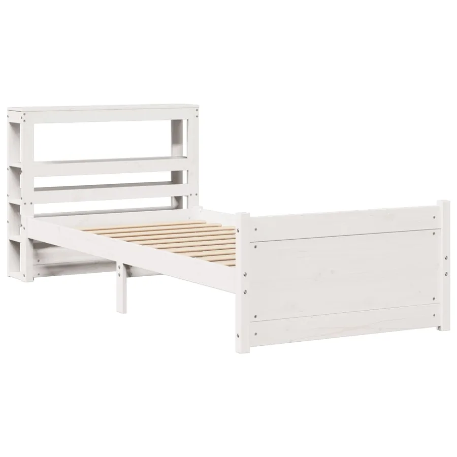 Cadre de lit avec tête de lit sans matelas blanc 90x200 cm - 3
