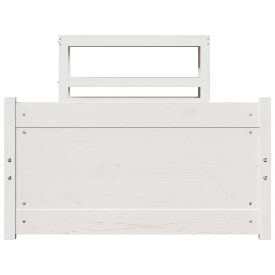 Cadre de lit avec tête de lit sans matelas blanc 90x200 cm - 4