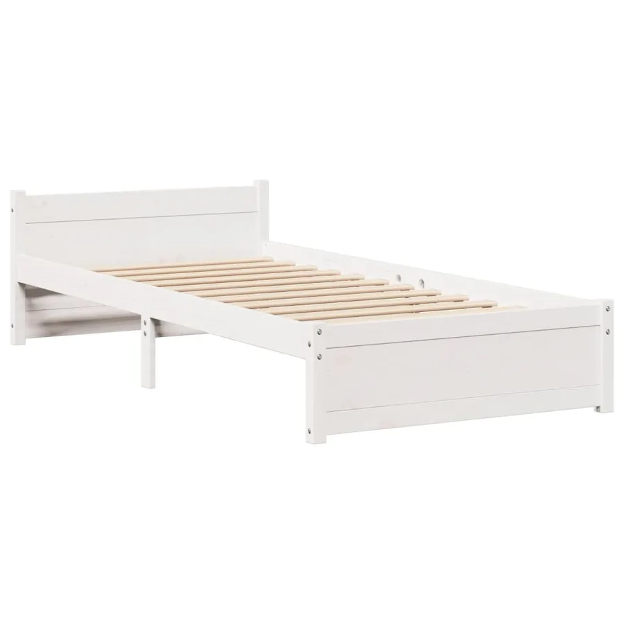 Cadre de lit avec tête de lit sans matelas blanc 90x200 cm - 5
