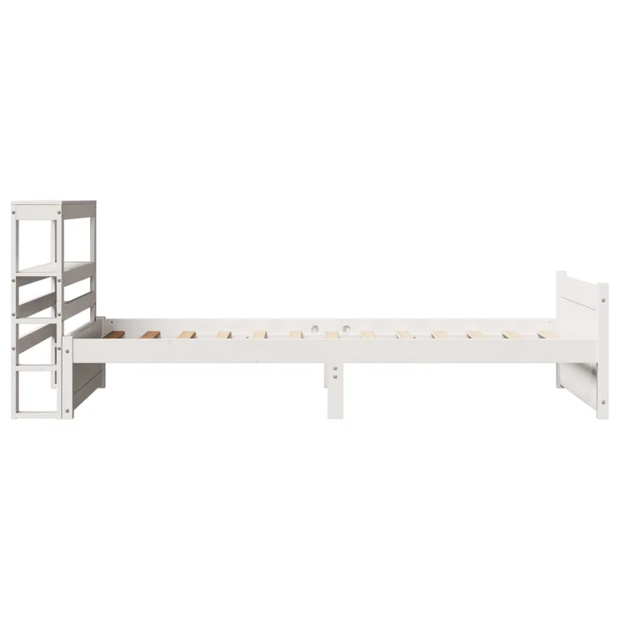 Cadre de lit avec tête de lit sans matelas blanc 90x200 cm - 7