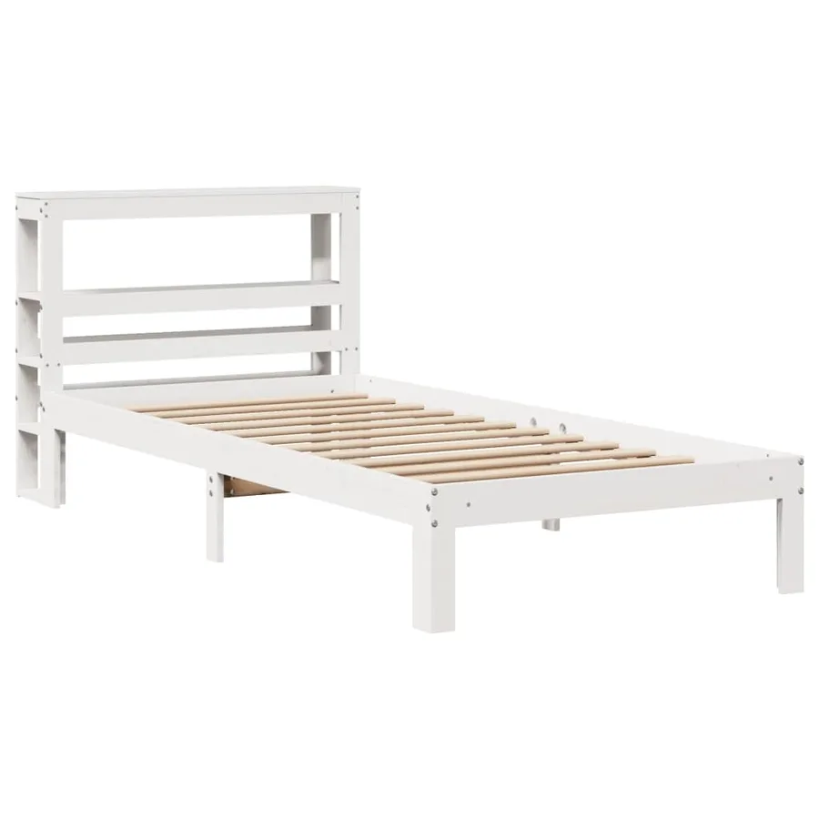 Cadre de lit avec tête de lit sans matelas blanc 90x200 cm - 3