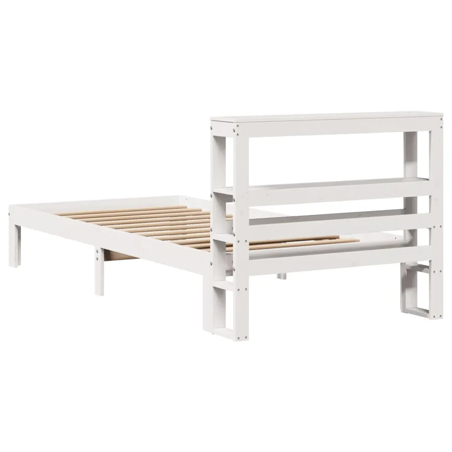 Cadre de lit avec tête de lit sans matelas blanc 90x200 cm - 6