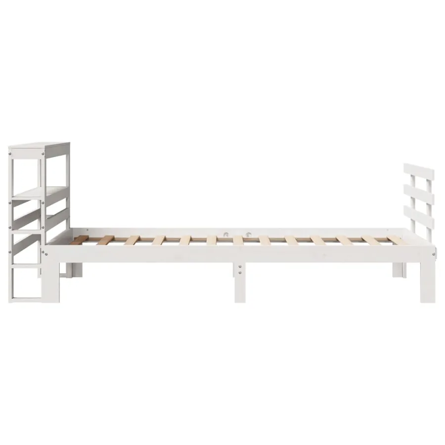 Cadre de lit avec tête de lit sans matelas blanc 90x200 cm - 7