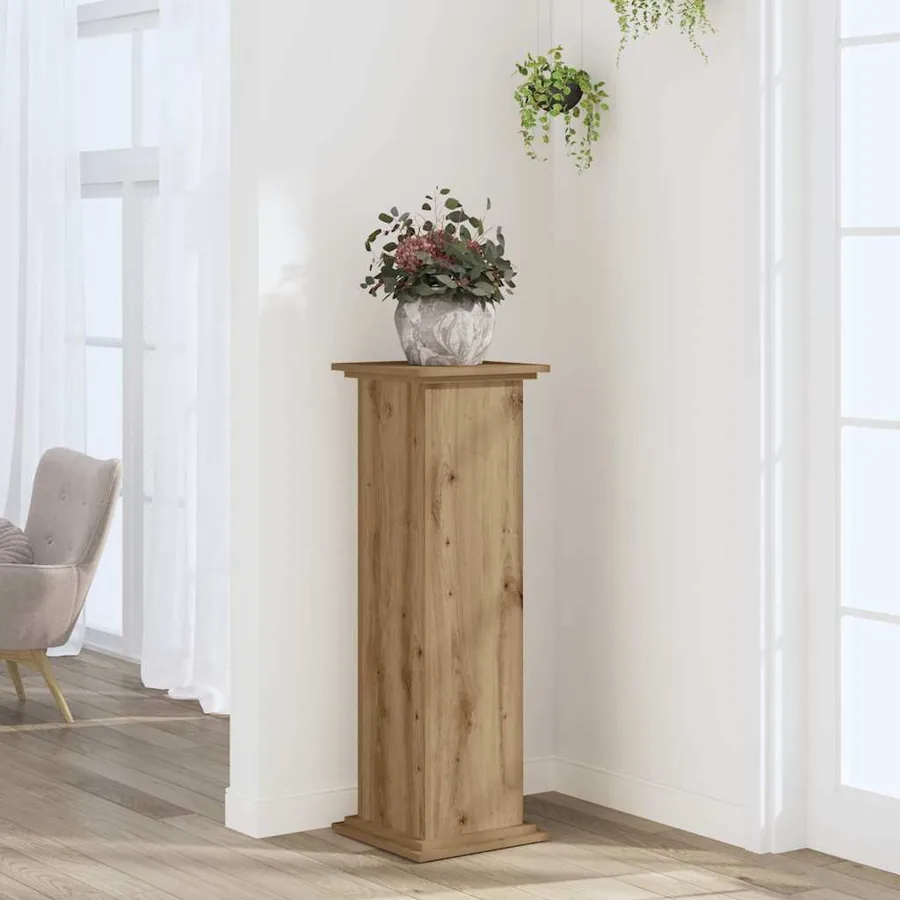 Support pour plantes 33x33x100 cm bois d'ingénierie