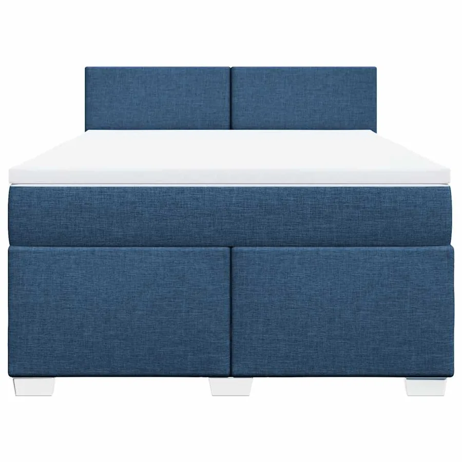 Sommier à lattes de lit avec matelas Bleu 140x190 cm Tissu - 6