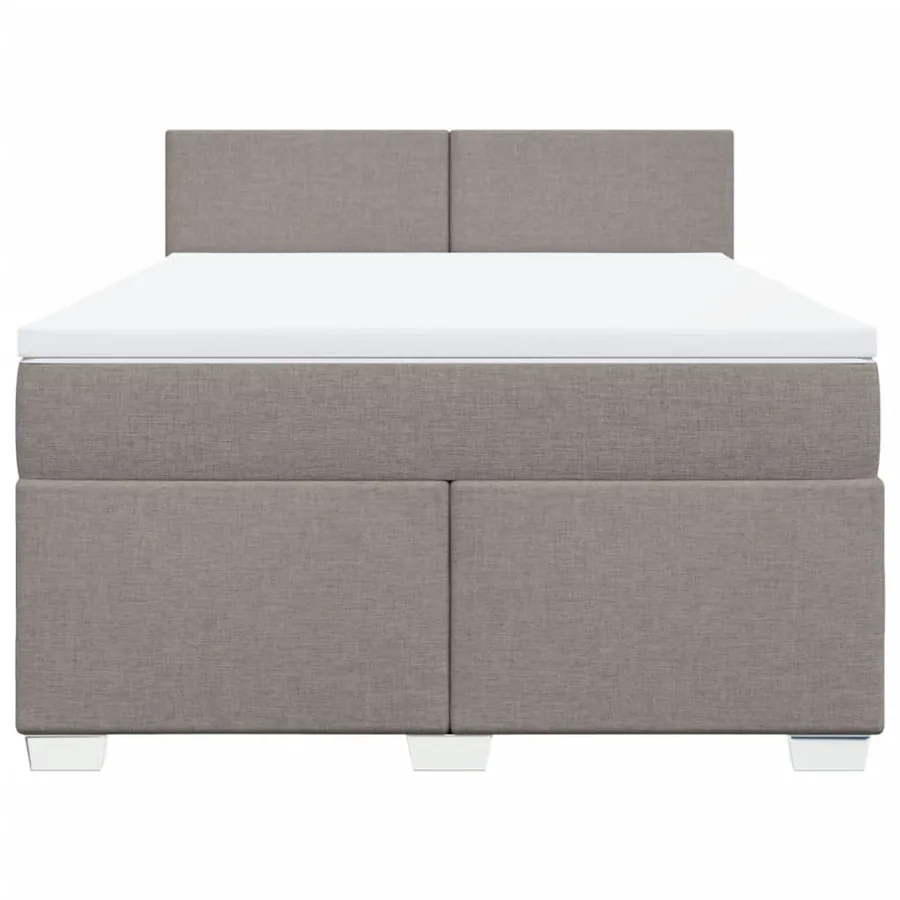 Sommier à lattes de lit avec matelas Taupe 140x190 cm Tissu - 6