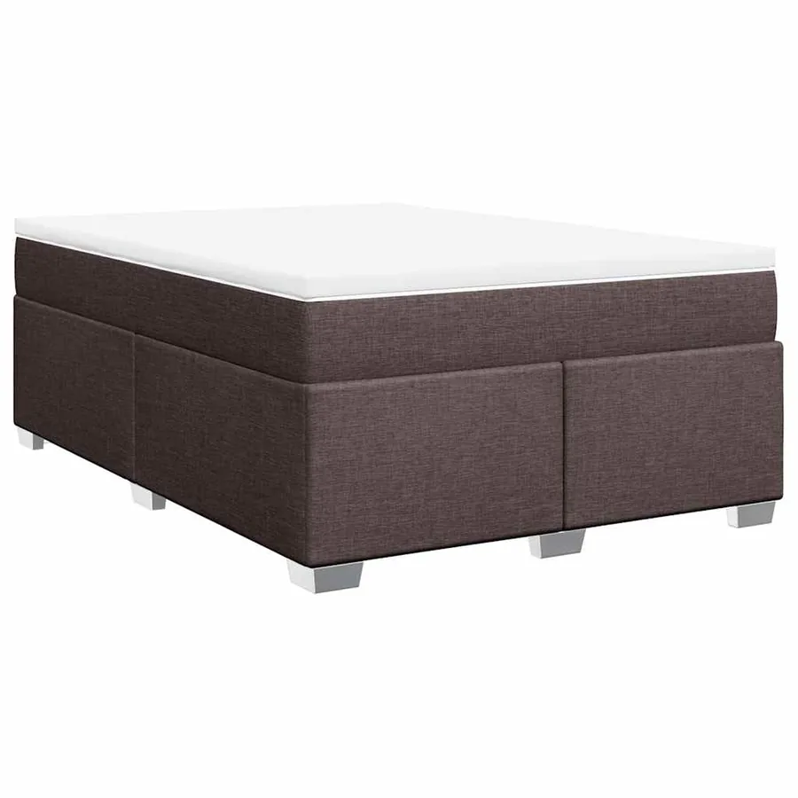 Sommier à lattes de lit avec matelas Marron foncé 140x190 cm - 2