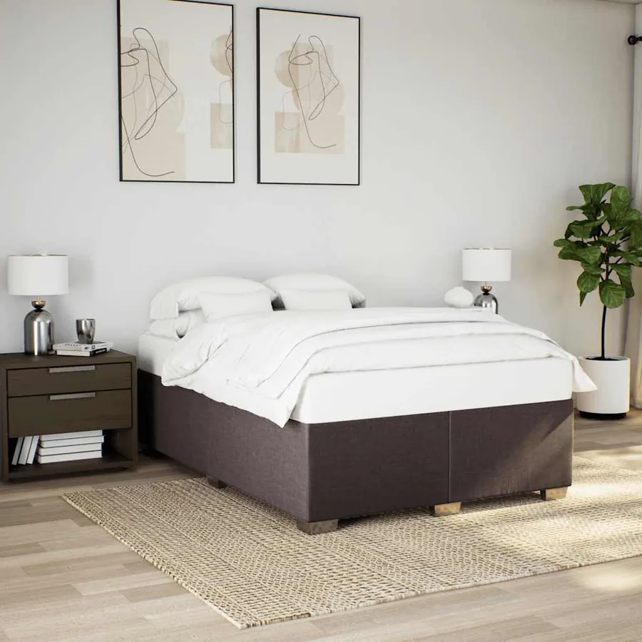 Sommier à lattes de lit avec matelas Marron foncé 140x190 cm - 3