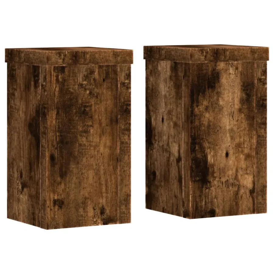 Supports pour plantes 2 pcs chêne fumé bois d'ingénierie - 2