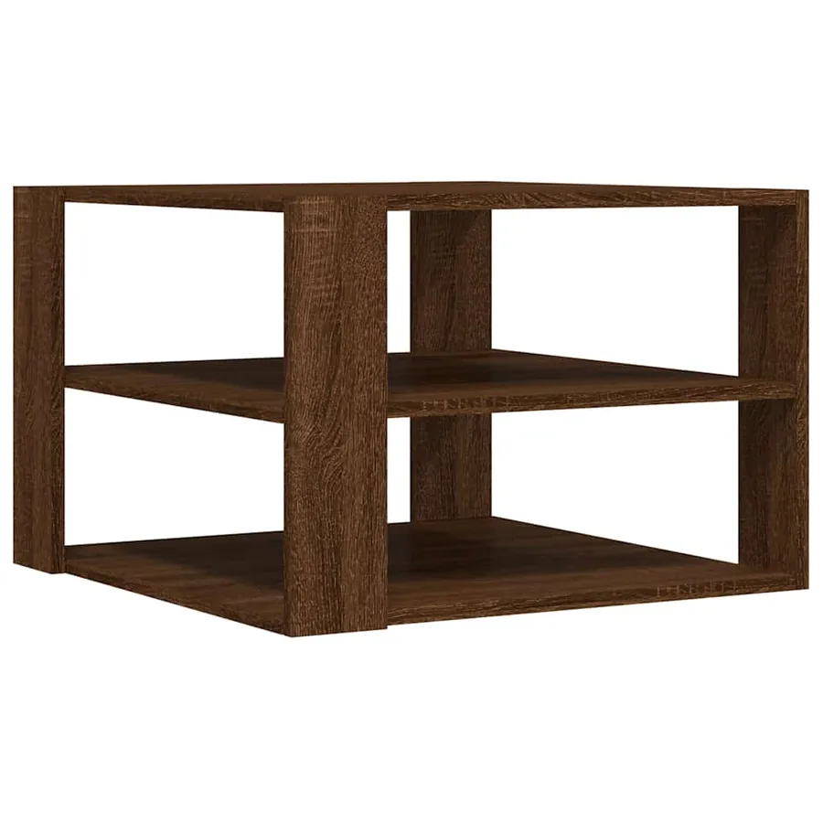 Table basse chêne marron 58x58x40 cm bois d'ingénierie - 6
