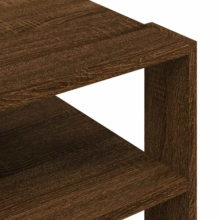 Table basse chêne marron 58x58x40 cm bois d'ingénierie - 7