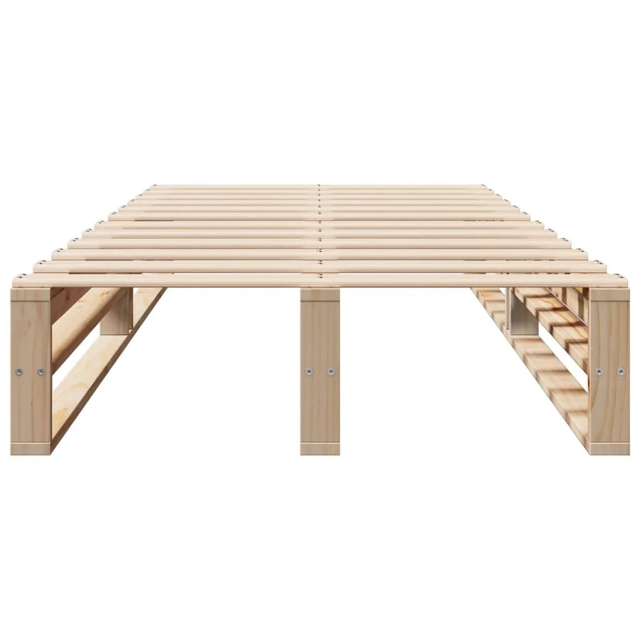 Cadre de lit sans matelas 90x200 cm bois de pin massif - 4