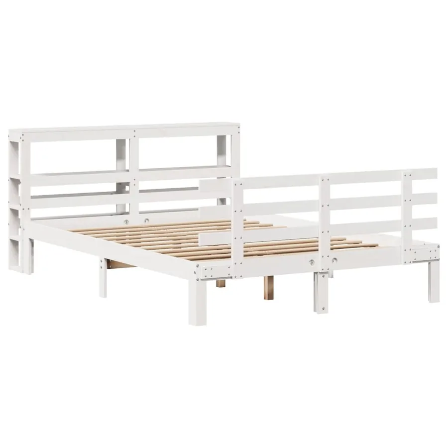 Cadre de lit avec tête de lit sans matelas blanc 120x200 cm - 3