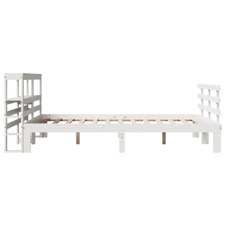 Cadre de lit avec tête de lit sans matelas blanc 120x200 cm - 7
