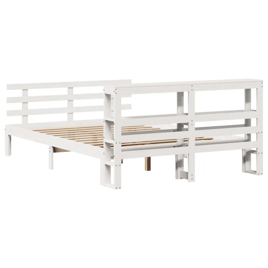Cadre de lit avec tête de lit sans matelas blanc 120x200 cm - 8