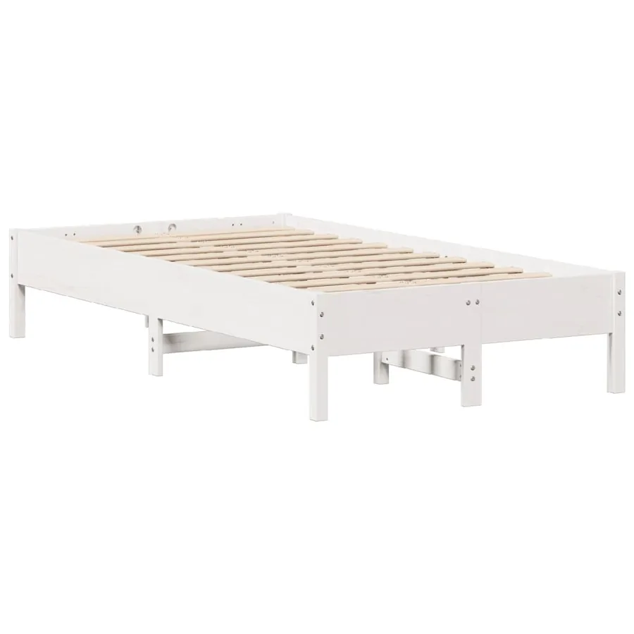 Cadre de lit sans matelas blanc 120x200 cm bois de pin massif - 7