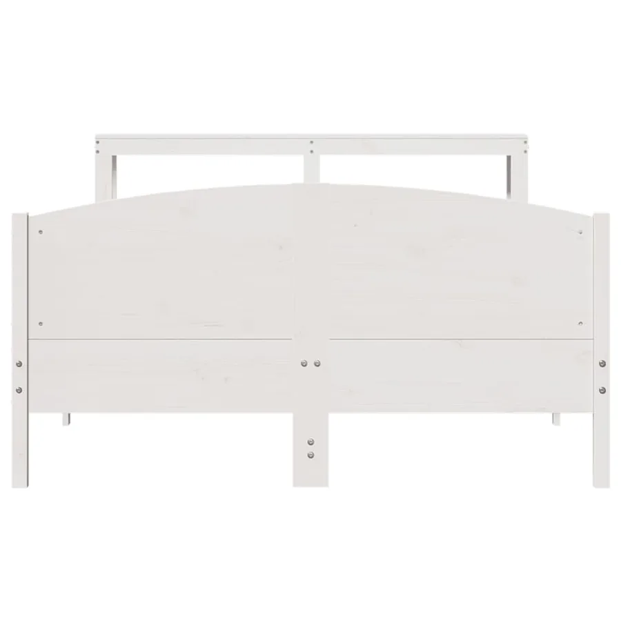 Cadre de lit sans matelas blanc 120x200 cm bois de pin massif - 4