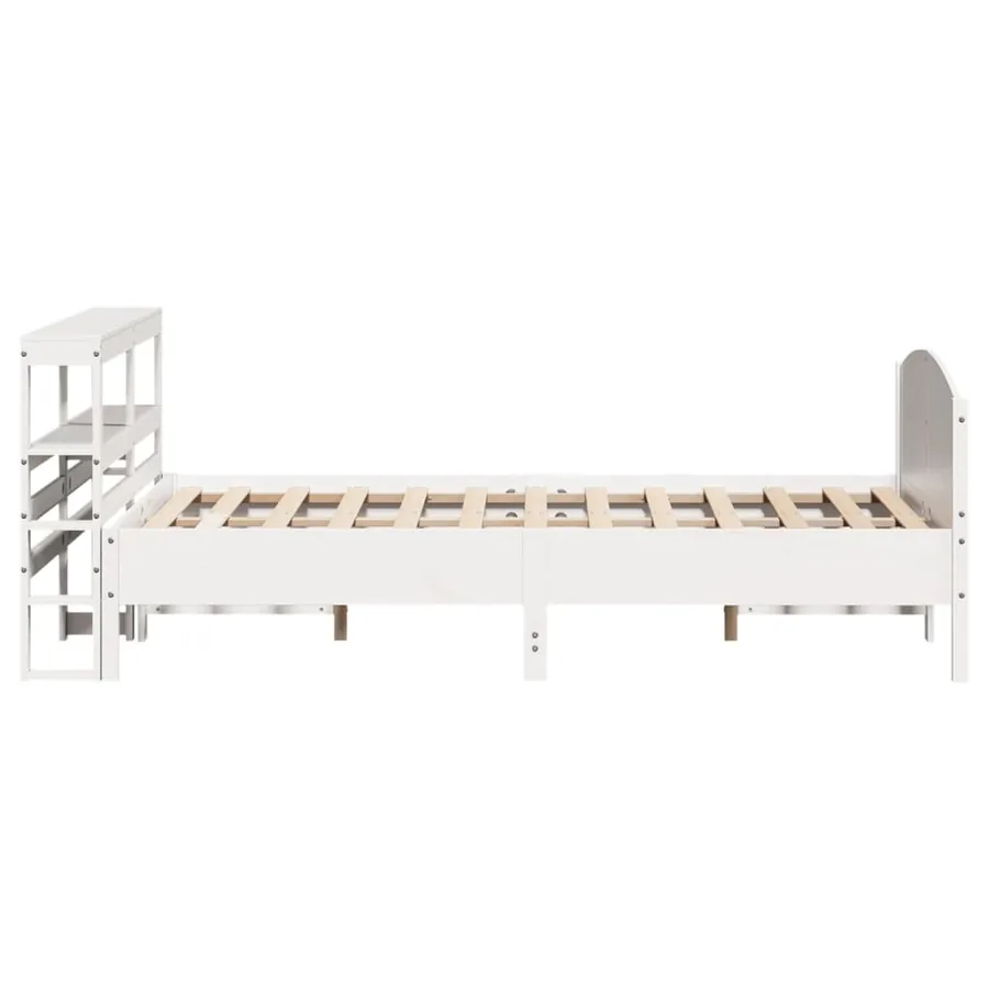 Cadre de lit sans matelas blanc 120x200 cm bois de pin massif - 5