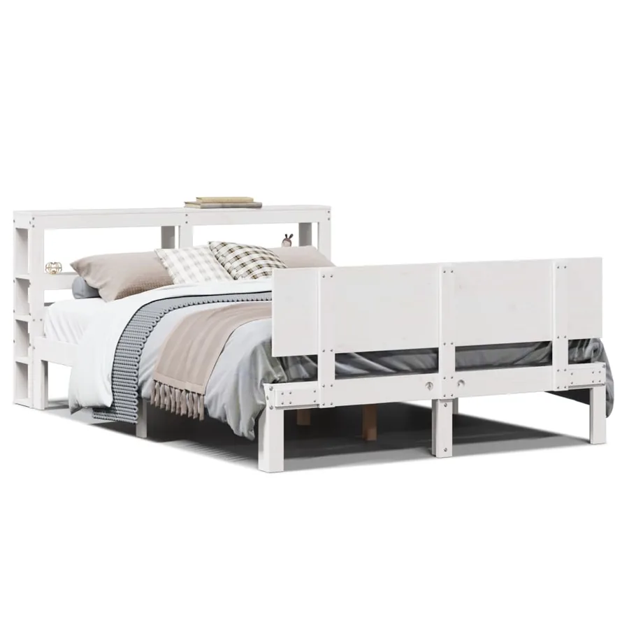 Cadre de lit avec tête de lit sans matelas blanc 120x190 cm - 2