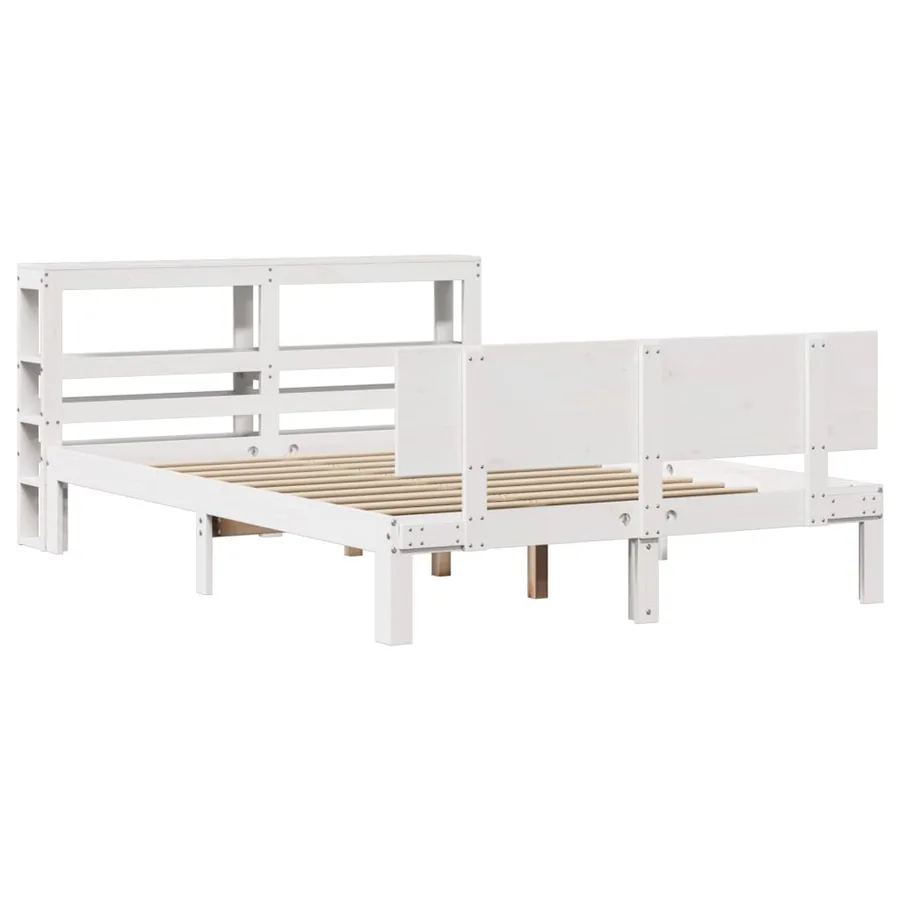 Cadre de lit avec tête de lit sans matelas blanc 120x190 cm - 3