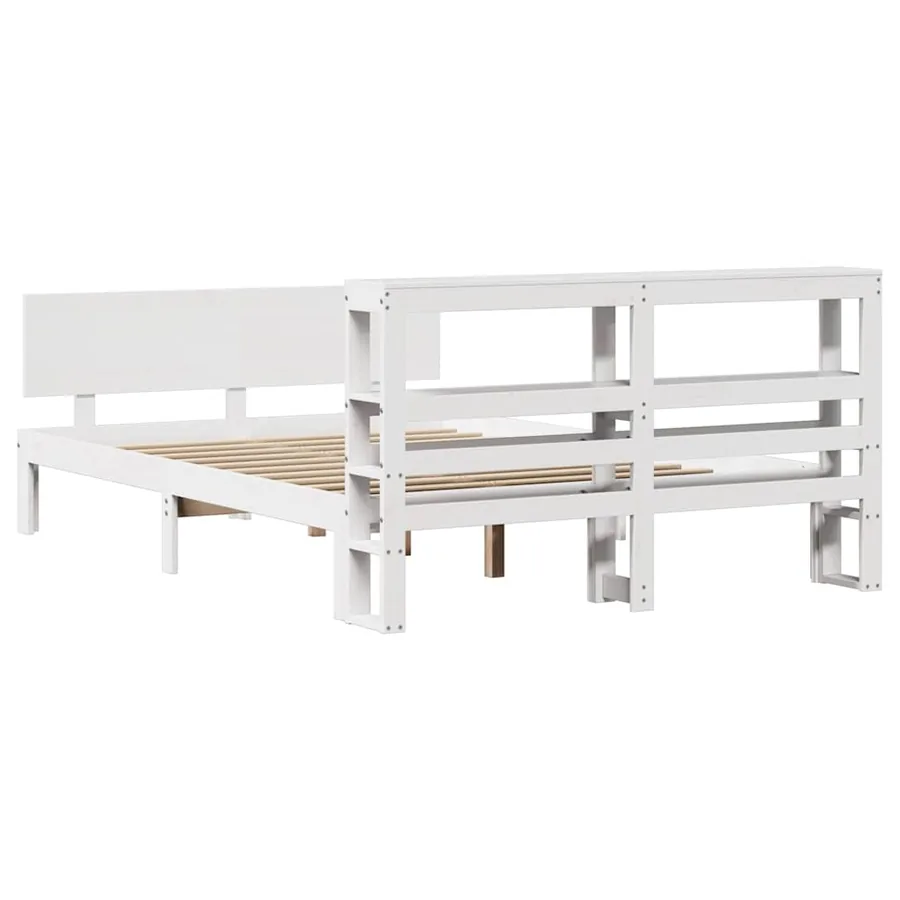 Cadre de lit avec tête de lit sans matelas blanc 120x190 cm - 6