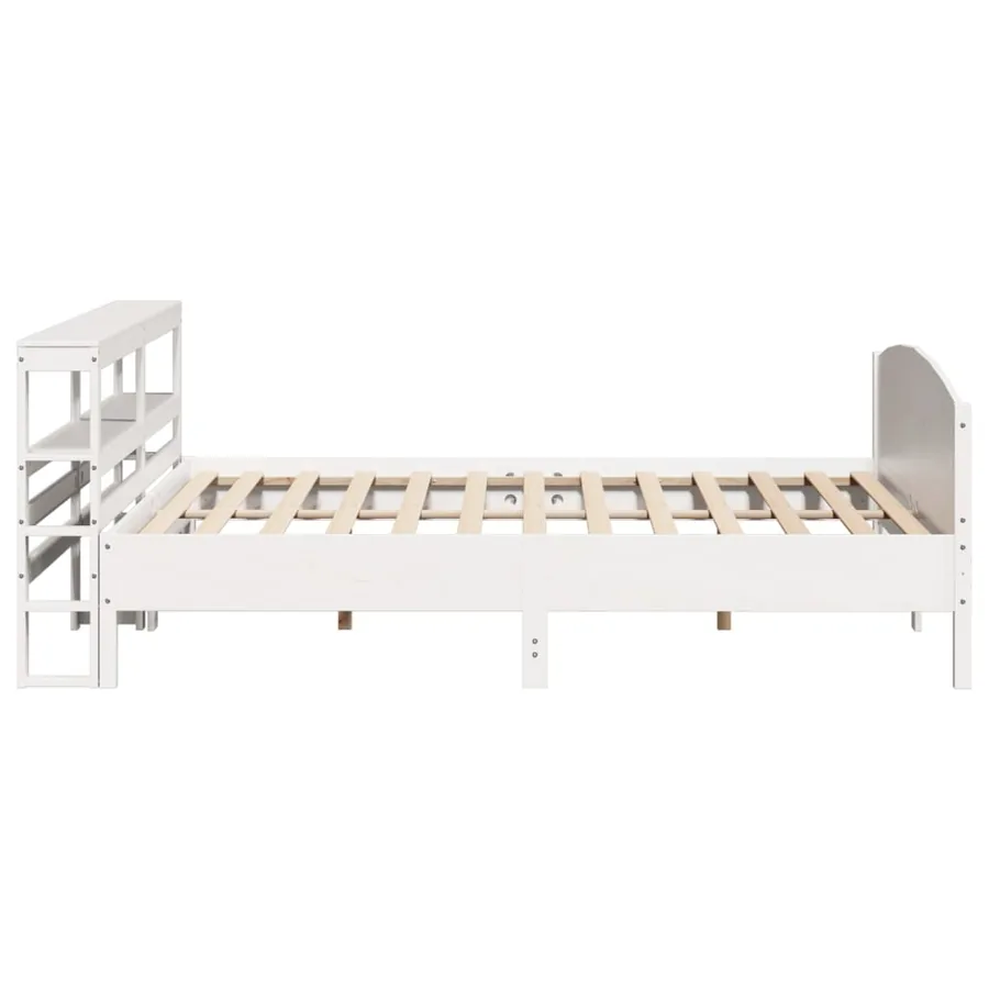 Cadre de lit sans matelas blanc 180x200 cm bois massif de pin - 5