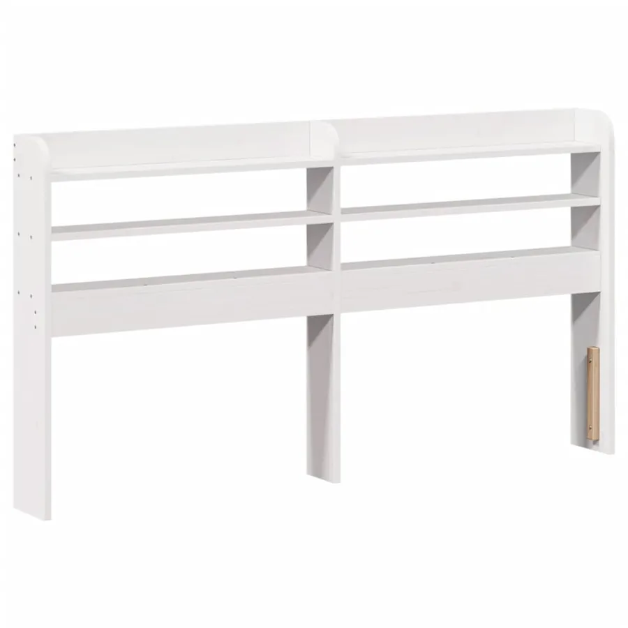 Cadre de lit sans matelas blanc 150x200 cm bois de pin massif - 8