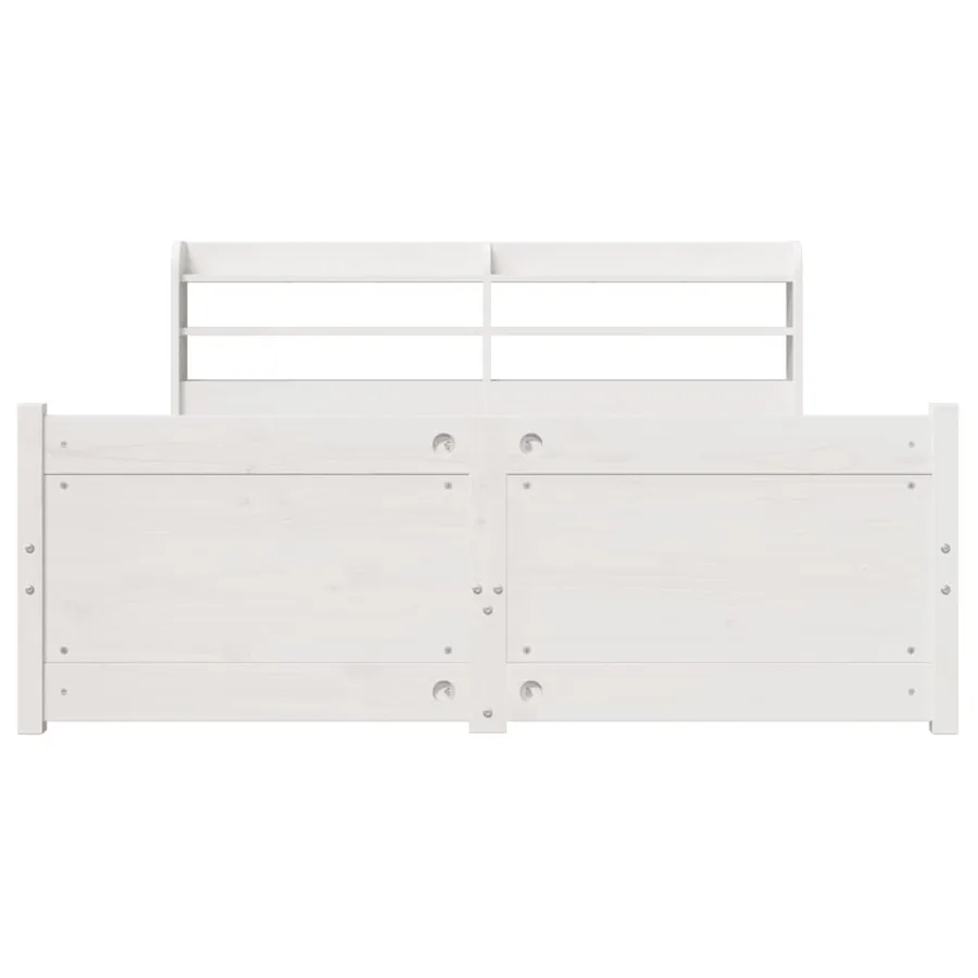 Cadre de lit avec tête de lit sans matelas blanc 150x200 cm - 4