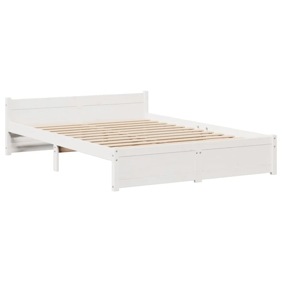 Cadre de lit avec tête de lit sans matelas blanc 150x200 cm - 5