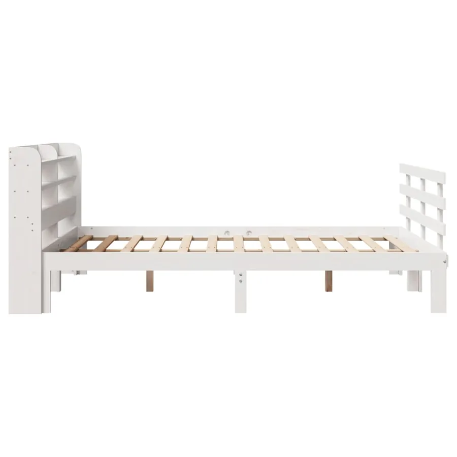 Cadre de lit avec tête de lit sans matelas blanc 150x200 cm - 7
