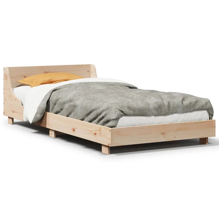Cadre de lit sans matelas 90x190 cm bois de pin massif - 2