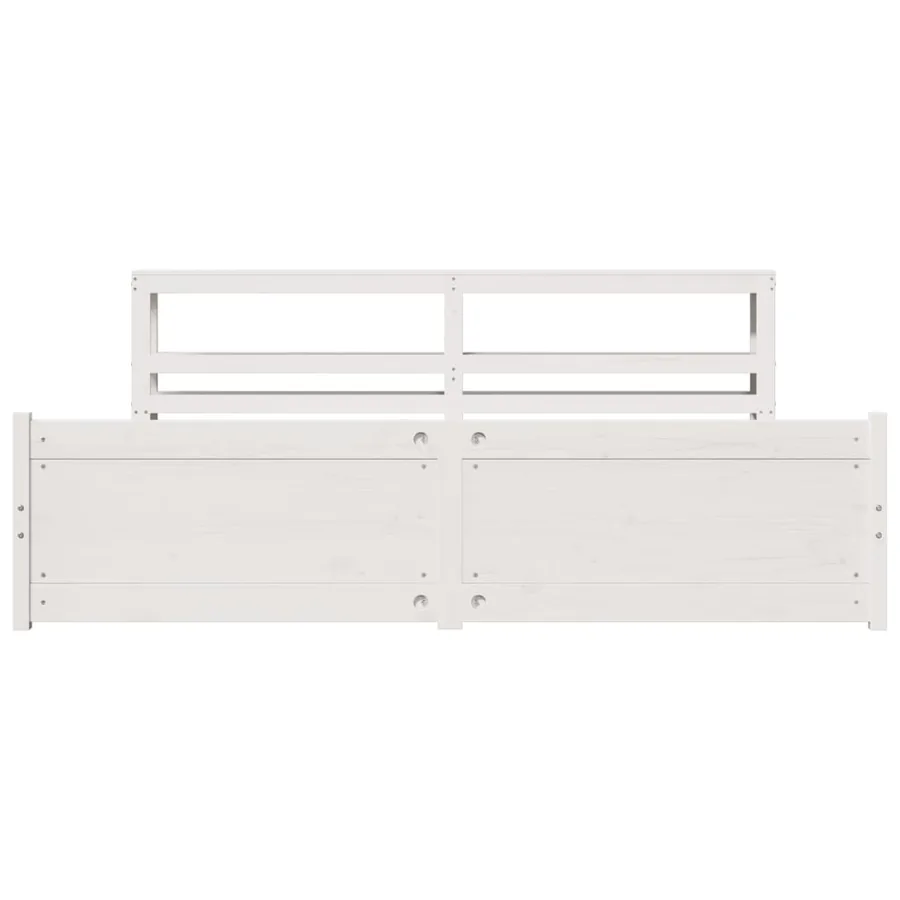 Cadre de lit avec tête de lit sans matelas blanc 180x200 cm - 4
