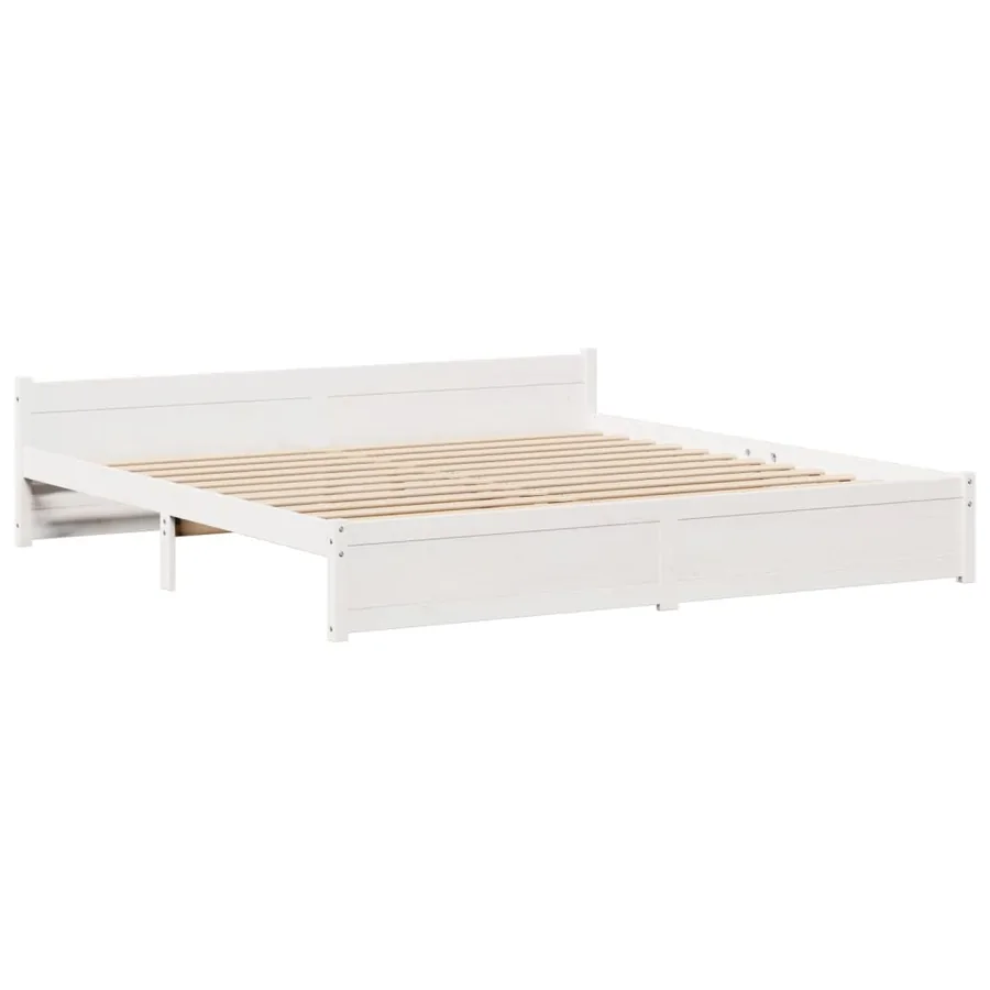 Cadre de lit avec tête de lit sans matelas blanc 180x200 cm - 5