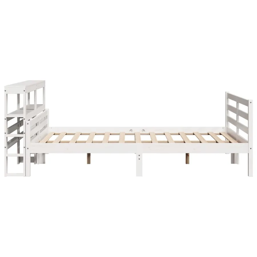 Cadre de lit avec tête de lit sans matelas blanc 140x200 cm - 5